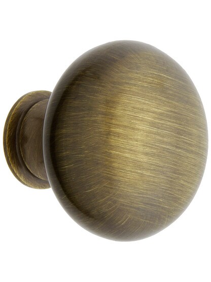 Large Classic Brass Cabinet Knob - 1 1/2 inch Diameter in Antique Brass.